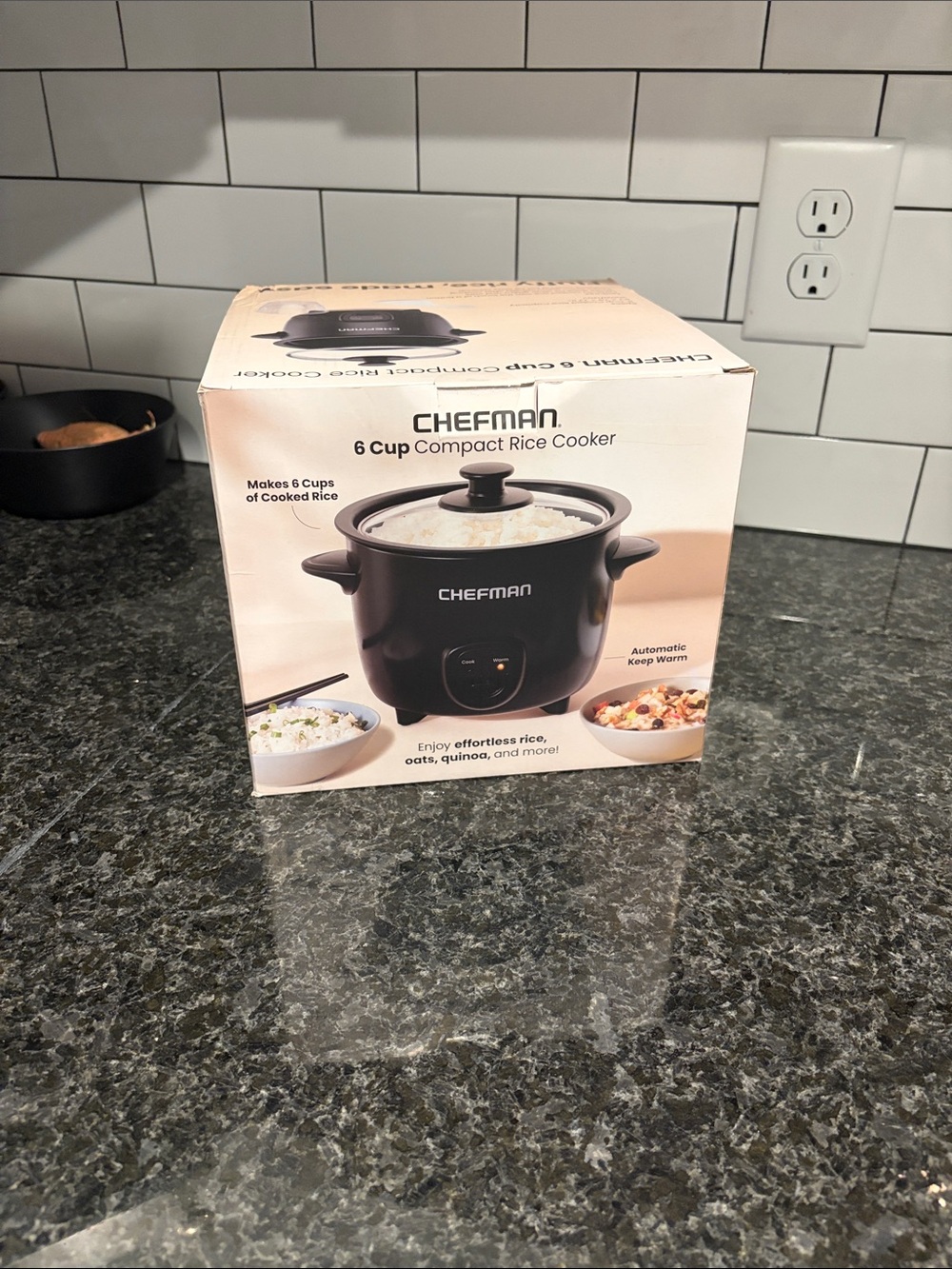 6-Cup Compact Rice Cooker — Black